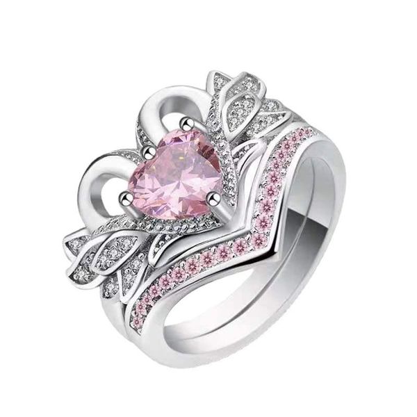 wedding rings fashion silver color women's ring set pink heart zircon micro inlay finger for girl jewelry, Slivery;golden
wedding rings fashion silver color women's ring set pink heart zircon micro inlay finger for girl jewelry, Slivery;golden
