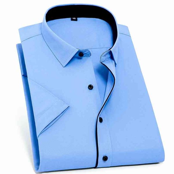 plus size 8xl 7xl summer men shirt short sleeved fashion solid twill male shirts formal business white camisa masculina clothing 210626, White;black
plus size 8xl 7xl summer men shirt short sleeved fashion solid twill male shirts formal business white camisa masculina clothing 210626, White;black