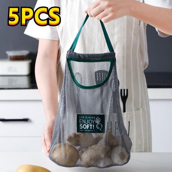 storage bags 5pcs for kitchen fruit vegetable garlic potato onion hanging bag breathable reusable mesh organizers
storage bags 5pcs for kitchen fruit vegetable garlic potato onion hanging bag breathable reusable mesh organizers