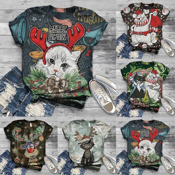 r40 cartoon elk nbsp women christmas plus size short sleeve 3d printed o neck, White
r40 cartoon elk nbsp women christmas plus size short sleeve 3d printed o neck, White