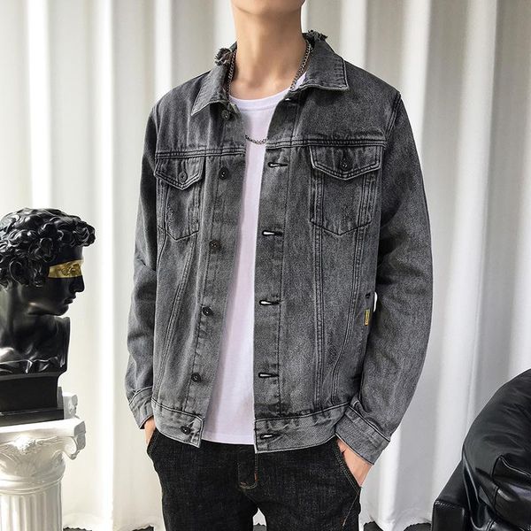 denim jacket men's korean fashion clothes spring and autumn casual versatile handsome jackets, Black;brown
denim jacket men's korean fashion clothes spring and autumn casual versatile handsome jackets, Black;brown