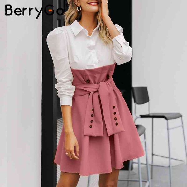 berrygo high waist patchwork shirt dress women elegant button sash belt office ladies dresses puff sleeve autumn vestidos robe 210513, Black;gray
berrygo high waist patchwork shirt dress women elegant button sash belt office ladies dresses puff sleeve autumn vestidos robe 210513, Black;gray