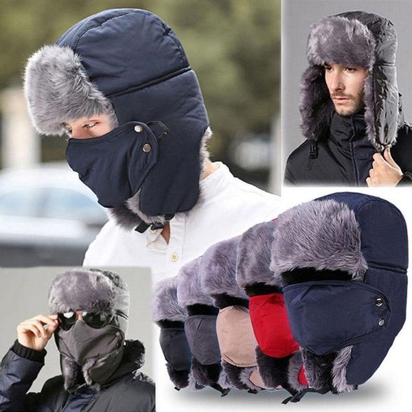 men women earflap russian cossack cap snow trapper winter ski hat trooper faux fur warm outdoor hats, Black;white
men women earflap russian cossack cap snow trapper winter ski hat trooper faux fur warm outdoor hats, Black;white