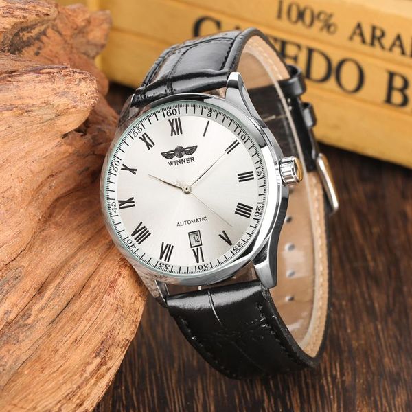 wristwatches simple automatic mechanical watches mens 2021 wrist watch leather strap gift for men, Slivery;brown
wristwatches simple automatic mechanical watches mens 2021 wrist watch leather strap gift for men, Slivery;brown