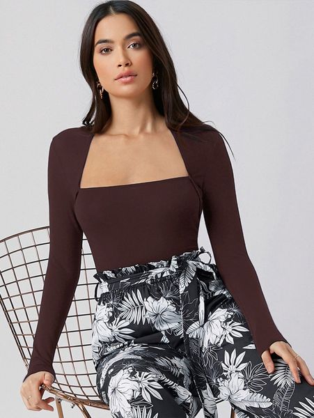 square neck fitted j0ps#, White 
square neck fitted j0ps#, White