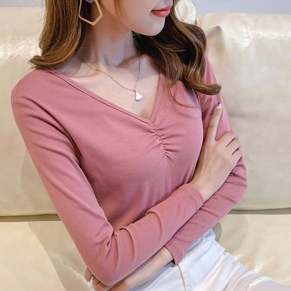 women's t-shirt women spring summer style t-shirts lady casual long sleeve v-neck black white beige slim shirts tees dd8191
women's t-shirt women spring summer style t-shirts lady casual long sleeve v-neck black white beige slim shirts tees dd8191