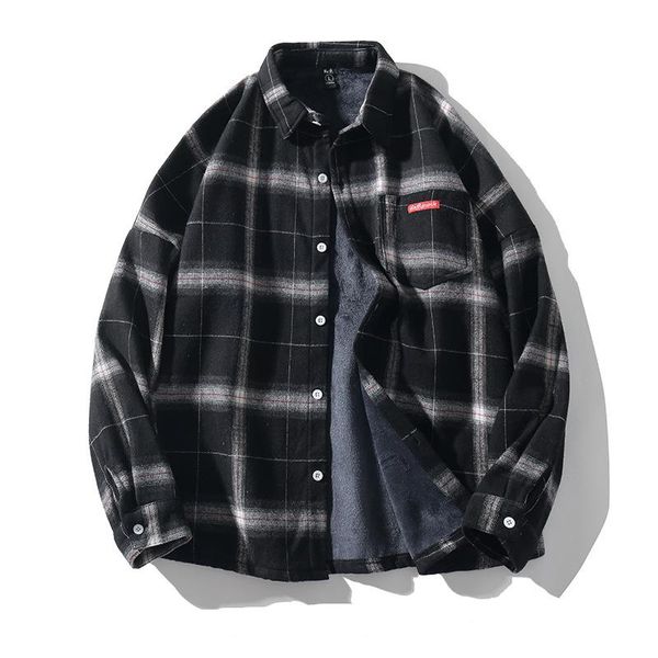 men's casual shirts plus velvet long sleeve fashion trend male turn-down collar shirt coat brand men plaid, White;black
men's casual shirts plus velvet long sleeve fashion trend male turn-down collar shirt coat brand men plaid, White;black