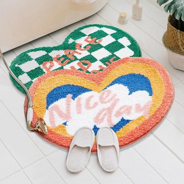 carpets heart shape bathroom rug fluffy colorful entrance carpet area floor pad tub side mat doormat aesthetic home room decor 60x65cm
carpets heart shape bathroom rug fluffy colorful entrance carpet area floor pad tub side mat doormat aesthetic home room decor 60x65cm