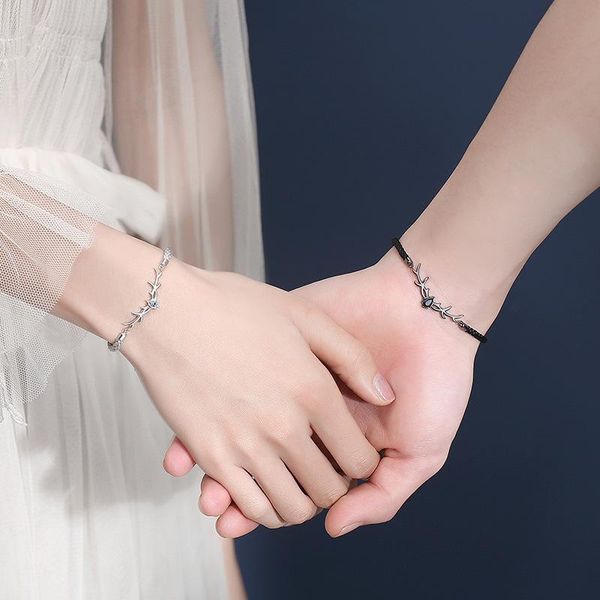 charm bracelets couple for lovers korean style antlers diamond personality women and men 925 sterling silver jewelry love, Golden;silver
charm bracelets couple for lovers korean style antlers diamond personality women and men 925 sterling silver jewelry love, Golden;silver