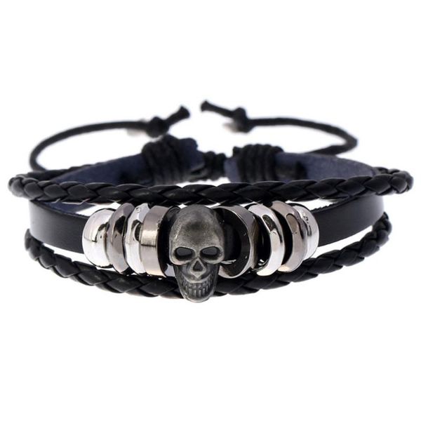 punk gothic rock men skull bead bracelet multilayer weave leather charm wrap bangle retro wristband women hiphop fashion jewelry bracelets, Golden;silver
punk gothic rock men skull bead bracelet multilayer weave leather charm wrap bangle retro wristband women hiphop fashion jewelry bracelets, Golden;silver