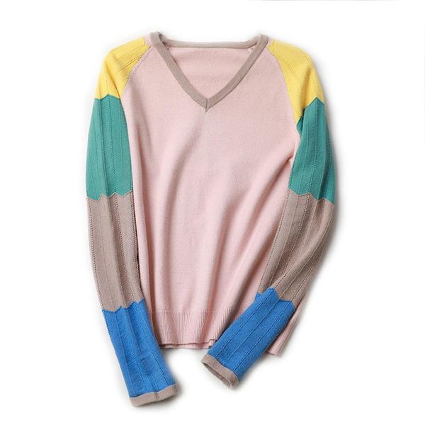 women's sweaters spring autumn women sweater pullover color matching long-sleeved v-neck wool knitted bottoming shirt jumper female j3, White;black
women's sweaters spring autumn women sweater pullover color matching long-sleeved v-neck wool knitted bottoming shirt jumper female j3, White;black