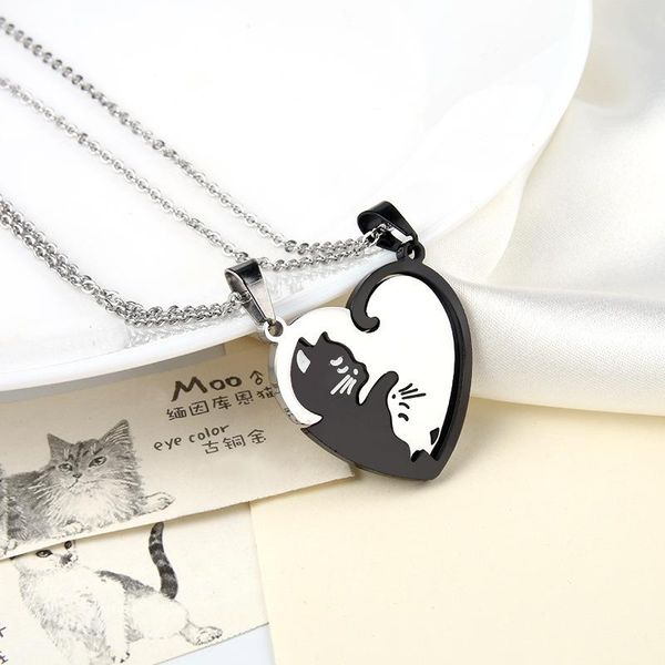 pendant necklaces couples cat heart womens stainless steel fashion a pair gold chains necklace black woman accessories, Silver
pendant necklaces couples cat heart womens stainless steel fashion a pair gold chains necklace black woman accessories, Silver