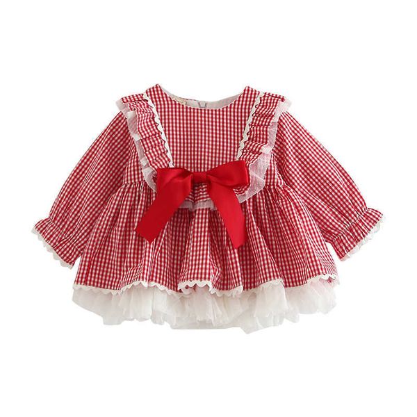 spanish girl dress toddler boutique red plaid baby girls long sleeve cotton frocks spring summer spain clothes 210615, Red;yellow
spanish girl dress toddler boutique red plaid baby girls long sleeve cotton frocks spring summer spain clothes 210615, Red;yellow
