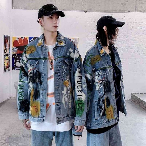 jeans jacket men's fashion brand spring and autumn 2020 loose art graffiti personality hip hop street jacket top, Black
jeans jacket men's fashion brand spring and autumn 2020 loose art graffiti personality hip hop street jacket top, Black