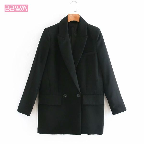 women's office lapel long sleeve chic jacket korean style simple beige female coat western style 210507, Black;brown
women's office lapel long sleeve chic jacket korean style simple beige female coat western style 210507, Black;brown