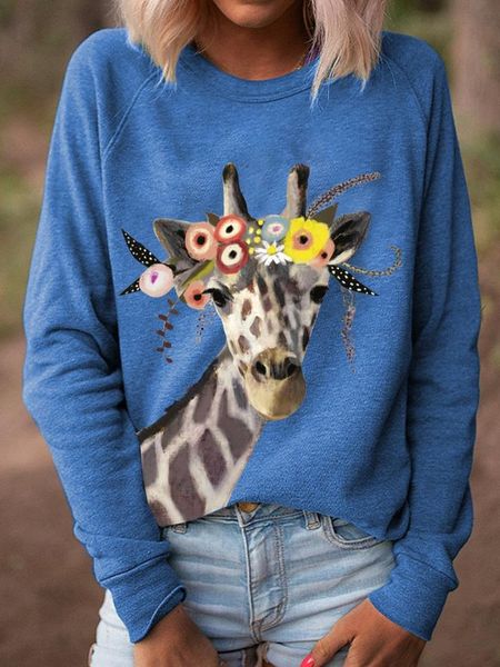 women's t-shirt giraffe print women autumn winter fashion o-neck long-sleeved casual loose harajuku girls plus size pullover top, White
women's t-shirt giraffe print women autumn winter fashion o-neck long-sleeved casual loose harajuku girls plus size pullover top, White