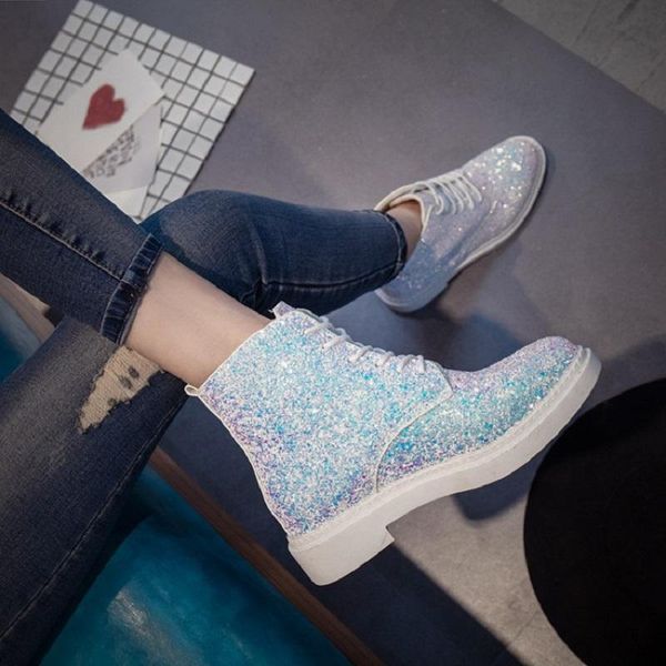 boots female high help 2021 spring and autumn low-heel round head sequins with lace pigskin ankle, Black
boots female high help 2021 spring and autumn low-heel round head sequins with lace pigskin ankle, Black