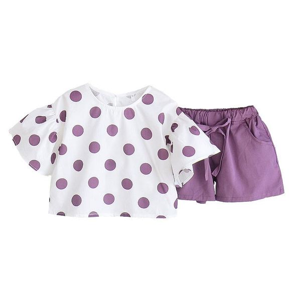 clothing sets baby girl summer suit korean european short sleeve shirt+shorts purple dot cute two piece set yellow children's clothes, White
clothing sets baby girl summer suit korean european short sleeve shirt+shorts purple dot cute two piece set yellow children's clothes, White