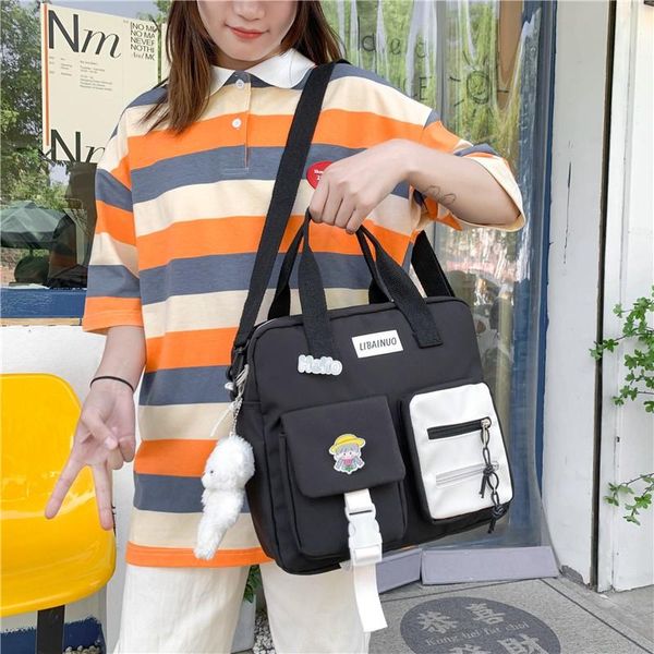 school bags harajuku cute fashion women's bag 2021 solid color messenger for girls large-capacity waterproof travel
school bags harajuku cute fashion women's bag 2021 solid color messenger for girls large-capacity waterproof travel