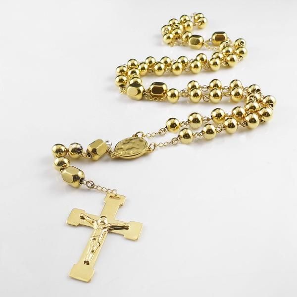 pendant necklaces men's rosary necklace cross charms gold titanium steel ball chain beckham for men fashion jewelry, Silver
pendant necklaces men's rosary necklace cross charms gold titanium steel ball chain beckham for men fashion jewelry, Silver