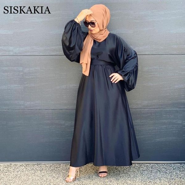 casual dresses siskakia maxi dress for women fashion lantern sleeve dubai abaya solid belted turkey arabic muslim islamic clothing fall 2021, Black;gray
casual dresses siskakia maxi dress for women fashion lantern sleeve dubai abaya solid belted turkey arabic muslim islamic clothing fall 2021, Black;gray