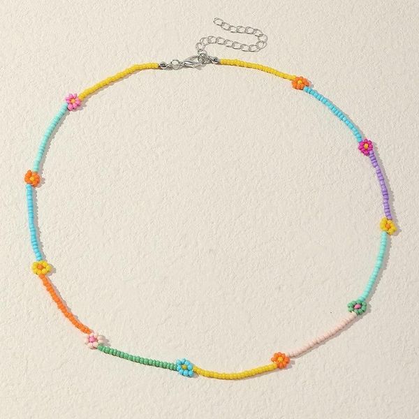 chains 2021 ins small fresh pastoral style contrast stitching rice bead necklace clavicle chain girl cute little daisy, Silver
chains 2021 ins small fresh pastoral style contrast stitching rice bead necklace clavicle chain girl cute little daisy, Silver