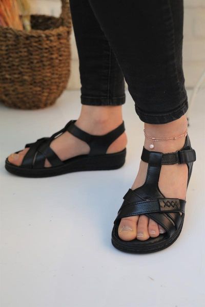 sandals , 9827-18 (35-41), anatomical, women 's shoes, black
