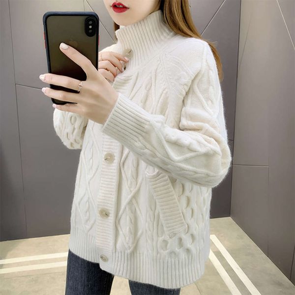 women's sweaters sweatersspring wear twist sweater coat women's autumn and winter versatile stand collar thickened knitted cardiga, White;black
women's sweaters sweatersspring wear twist sweater coat women's autumn and winter versatile stand collar thickened knitted cardiga, White;black