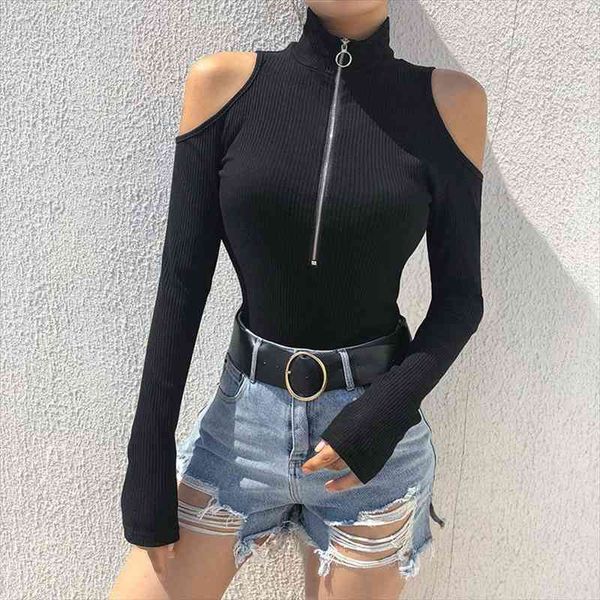 Fashion Zipper High Collar Bodysuits Women Off-the-shoulder Long Sleeve Wild Jumpsuits Female Skinny Casual Slim Playsuit, Black;white
Fashion Zipper High Collar Bodysuits Women Off-the-shoulder Long Sleeve Wild Jumpsuits Female Skinny Casual Slim Playsuit, Black;white