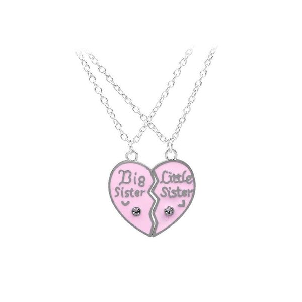 pendant necklaces pink black heart big sis little sister necklace friendship family jewelry gifts for girls, Silver
pendant necklaces pink black heart big sis little sister necklace friendship family jewelry gifts for girls, Silver
