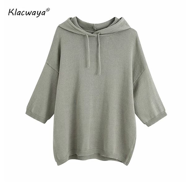women vintage linen blend loose knitted hoodies fashion hooded half sleeves leisure female pullovers chic 210521, Black
women vintage linen blend loose knitted hoodies fashion hooded half sleeves leisure female pullovers chic 210521, Black