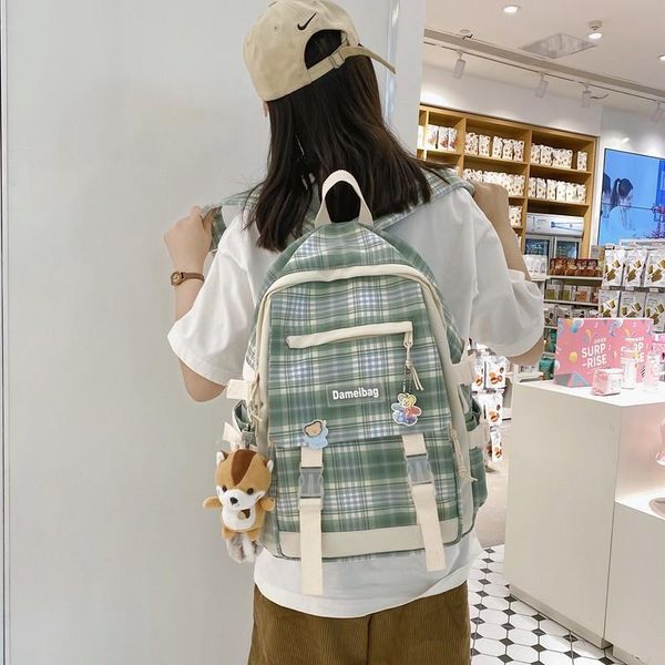 school bags summer fashion women's backpack casual and lightweight plaid bag large-capacity outdoor travel backpacks
school bags summer fashion women's backpack casual and lightweight plaid bag large-capacity outdoor travel backpacks