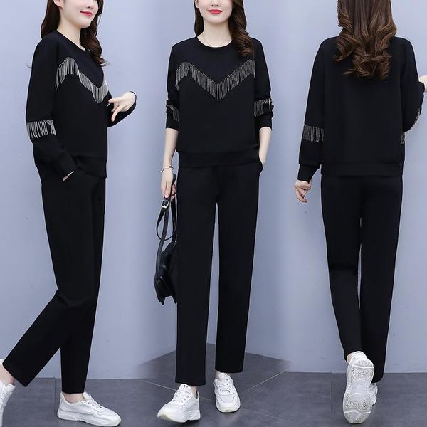 women's two piece pants plus size autumn temperament leisure pants set pastel two-piece suit ensemble femme survetement tracksuit pant, White
women's two piece pants plus size autumn temperament leisure pants set pastel two-piece suit ensemble femme survetement tracksuit pant, White