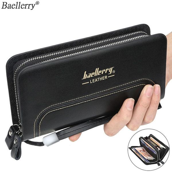 wallets baellerry men leather double zipper wallet coin purses brand long male clutch bag with phone pocket carteira, Red;black
wallets baellerry men leather double zipper wallet coin purses brand long male clutch bag with phone pocket carteira, Red;black