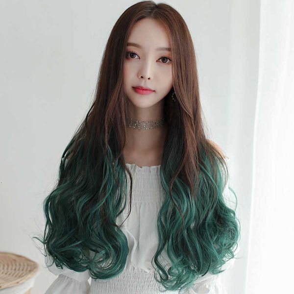 wig women's pick dye gradient color v-shaped half head set big wave long curly hair wig piece, Black
wig women's pick dye gradient color v-shaped half head set big wave long curly hair wig piece, Black