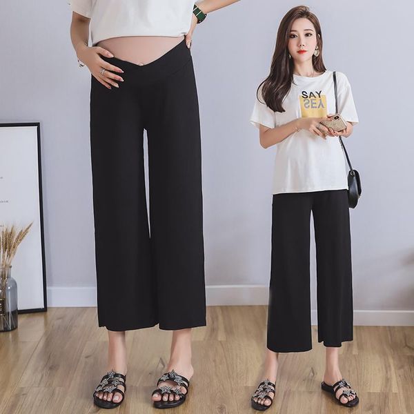 maternity bottoms 9962# summer thin ice feel cool pants low waist belly wide leg loose straight clothes for pregnant women pregnancy, White
maternity bottoms 9962# summer thin ice feel cool pants low waist belly wide leg loose straight clothes for pregnant women pregnancy, White