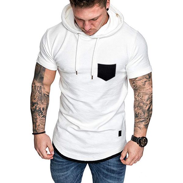 2021 men's round neck slim solid color hooded short sleeve sweater raglan sleeves european and american men, Black
2021 men's round neck slim solid color hooded short sleeve sweater raglan sleeves european and american men, Black