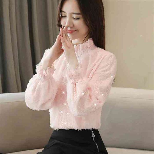 autumn winter women plus velvet thicken beaded ruffle lace shirt female loose flocking sweet blouses stand collar, White
autumn winter women plus velvet thicken beaded ruffle lace shirt female loose flocking sweet blouses stand collar, White