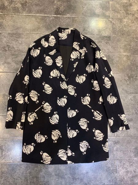 ladies fashion long sleeve lapel printed suit 0120 women's suits & blazers, White;black
ladies fashion long sleeve lapel printed suit 0120 women's suits & blazers, White;black