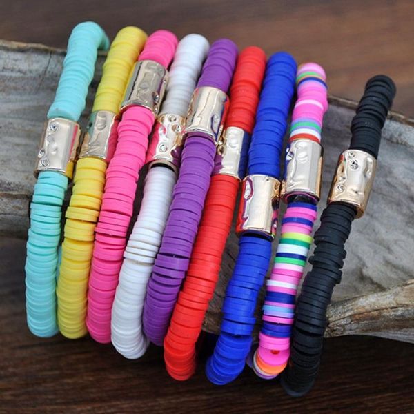 link, chain colorful bracelets vinyl heishi beads surf bracelet women girl polymer clay disc multicolor handmade boho wristband jewelry gift, Black
link, chain colorful bracelets vinyl heishi beads surf bracelet women girl polymer clay disc multicolor handmade boho wristband jewelry gift, Black