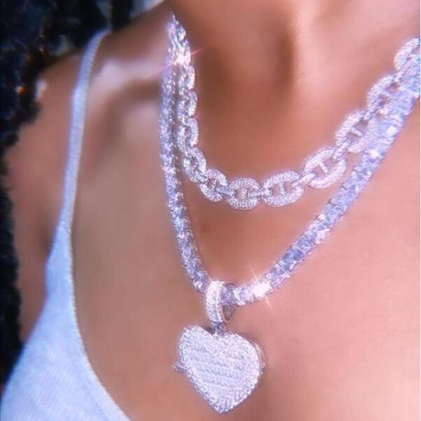 chains women mens hiphop out locket love heart-shaped diy po pendant bling 5a cubic zirconia tennis chain necklace can be opened, Silver
chains women mens hiphop out locket love heart-shaped diy po pendant bling 5a cubic zirconia tennis chain necklace can be opened, Silver
