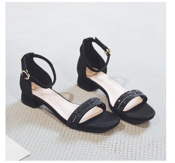 sandals summer style suede word buckle female shoes comfortable high heel thick with bling party, Black
sandals summer style suede word buckle female shoes comfortable high heel thick with bling party, Black