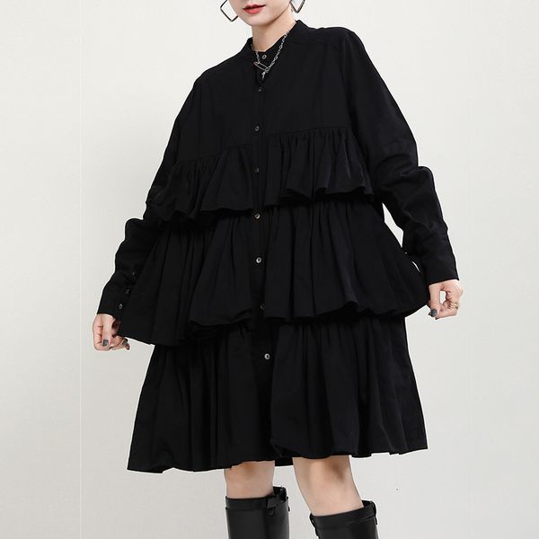 japanese fashion harajuku female black midi vintage frilly long dress plissado, Black;gray
japanese fashion harajuku female black midi vintage frilly long dress plissado, Black;gray