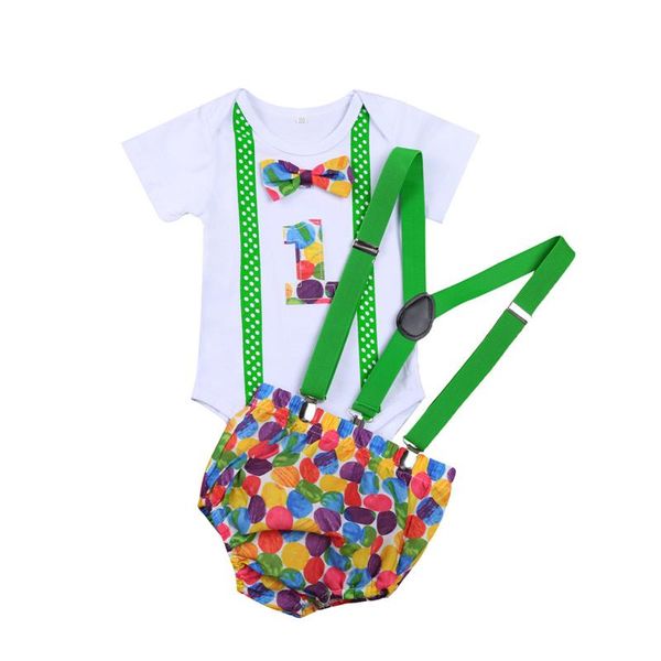 clothing sets 2pcs toddler summer outfits multicolor circle pattern o-neck romper elastic suspender shorts boys girls baby body suits, White
clothing sets 2pcs toddler summer outfits multicolor circle pattern o-neck romper elastic suspender shorts boys girls baby body suits, White