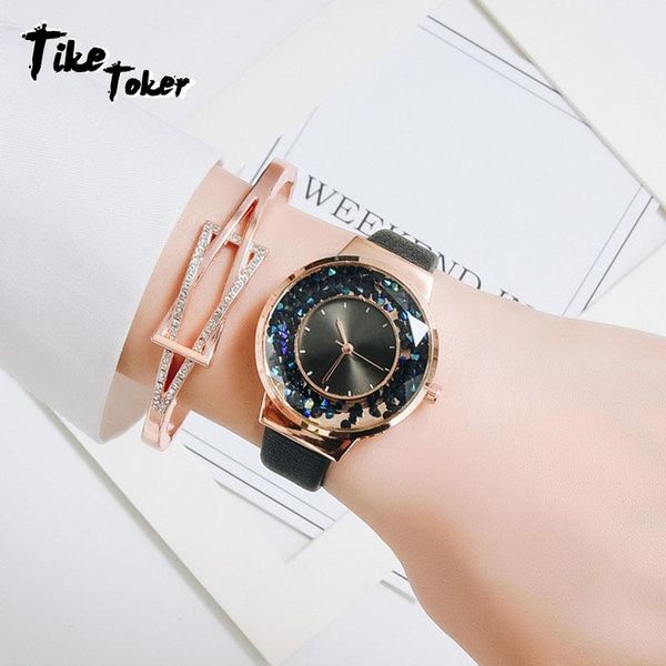 wristwatches tike toker women watches bracelet set ladies watch casual leather quartz wristwatch 2pcs clock gifts, Slivery;brown
wristwatches tike toker women watches bracelet set ladies watch casual leather quartz wristwatch 2pcs clock gifts, Slivery;brown