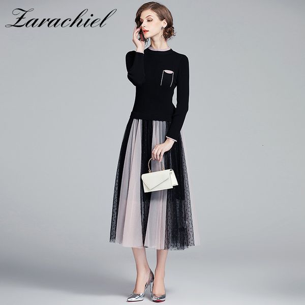 dresses fashion spring women's knitting stitching color block polka dot two layer mesh elegant office midi long es, Black;gray
dresses fashion spring women's knitting stitching color block polka dot two layer mesh elegant office midi long es, Black;gray