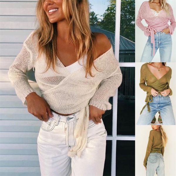 women's knits & tees chronstyle fall spring women 2021 deep v-neck sweaters long sleeve lace-up crop knitted criss-cross cardigan, White
women's knits & tees chronstyle fall spring women 2021 deep v-neck sweaters long sleeve lace-up crop knitted criss-cross cardigan, White