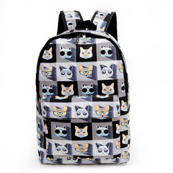 backpack 2021 cute cat printing black school bags for teenage girls small women canvas mochila escolar
backpack 2021 cute cat printing black school bags for teenage girls small women canvas mochila escolar