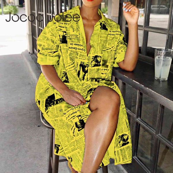 fashion spaper print shirt dress women autumn long sleeve midi streetwear plus size blouse club 210428, Black;gray
fashion spaper print shirt dress women autumn long sleeve midi streetwear plus size blouse club 210428, Black;gray