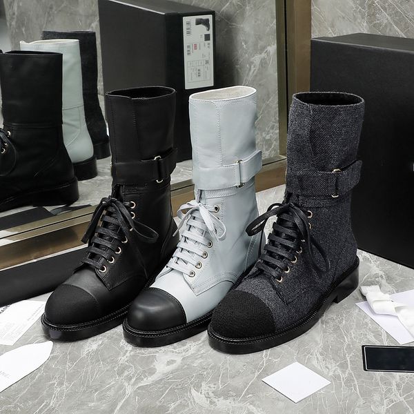 lace up boots luxury designer classic leather women flat heel high school calfskin grosgrain boot, Black
lace up boots luxury designer classic leather women flat heel high school calfskin grosgrain boot, Black